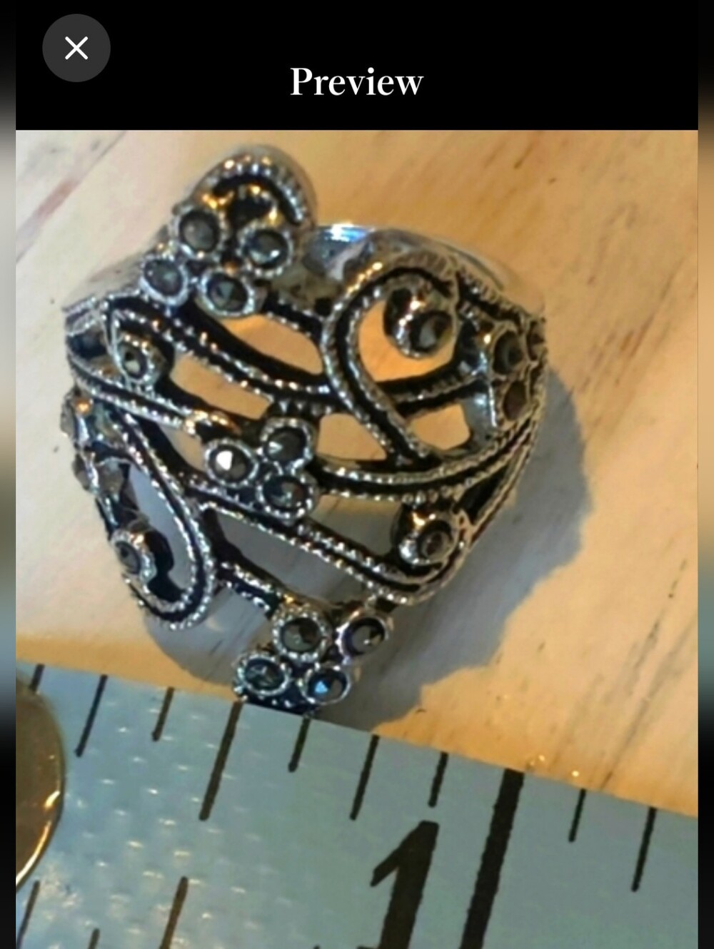 ⭐3 For $21⭐Elegant Silver Filigree Ring - Picture 4 of 4